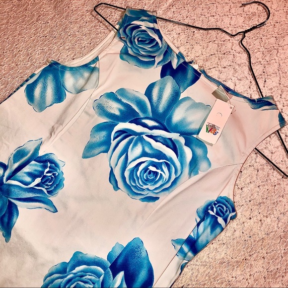 NWT Talbots Kids Girls Size 10 White Blue Dress - Picture 1 of 8